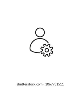 Gear, settings or cog vector icon on a white background.