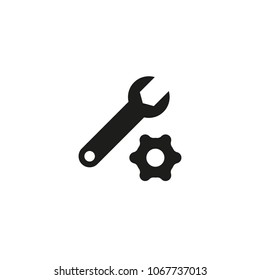 Gear, settings or cog vector icon on a white background.
