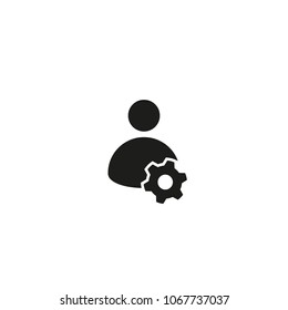 Gear, settings or cog vector icon on a white background.