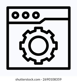 Gear Settings Configuration Symbol – Isolated Lineal Vector Style Icon