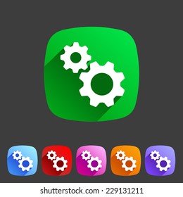 Gear settings flat icon