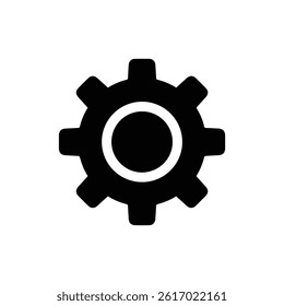 Gear Settings Icon - Cogwheel with Six Teeth