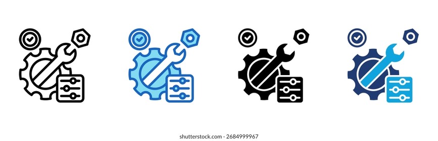 Icono de Configuraciones de engranajes Ilustración vectorial de estilo múltiple