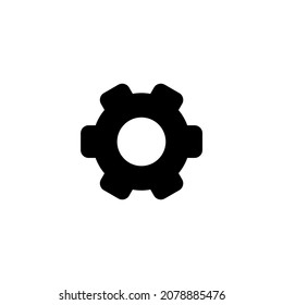 Icono de la configuración del engranaje sobre fondo blanco
relleno
