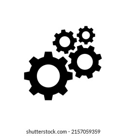 Gear settings icon on white background