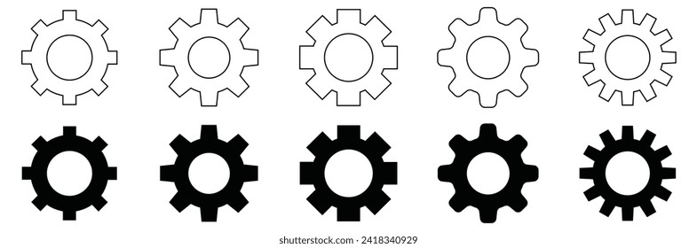 Gear or settings icon on white background