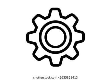 Gear settings icon. Separate cogwheel on background. Icon for app or website.