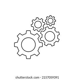Icono de línea de configuración de engranajes para aplicaciones y sitios web