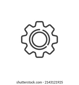 Icono de línea de preferencias. signo de estilo lineal para concepto móvil y diseño web. Cog, icono del vector del contorno de la rueda cognitiva. Símbolo, ilustración del logotipo. Gráficos vectoriales