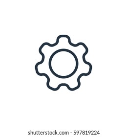 gear settings line icon on white background