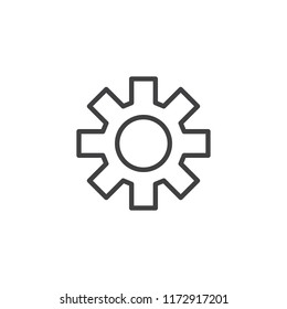 Gear Settings outline icon. linear style sign for mobile concept and web design. Configuration simple line vector icon. Symbol, logo illustration. Pixel perfect vector graphics