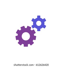 Gear, settings, preferences colorful vector icon, filled flat sign, solid pictogram isolated on white. Symbol, logo illustration. Pixel perfect
