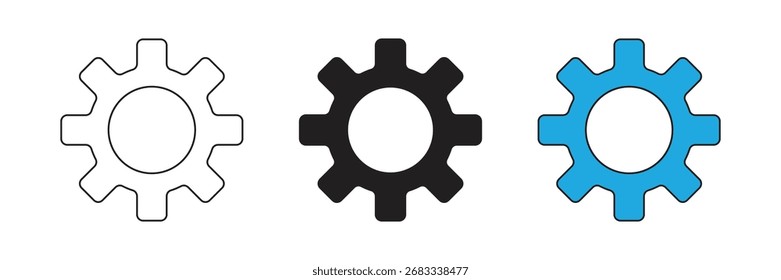 Icono de conjunto de engranajes o Configuraciones. Ilustración de elemento simple. Vector de icono de engranaje o engranaje