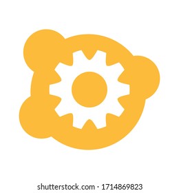gear settings setup block style icon vector illustration design