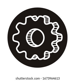 gear settings setup doodle block style icon vector illustration design