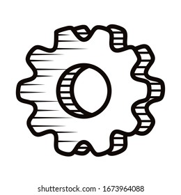 gear settings setup doodle line style icon vector illustration design