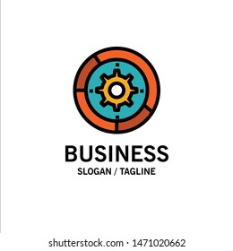 Gear, Settings, Setup, Engine, Process Business Logo Template. Flat Color. Vector Icon Template background