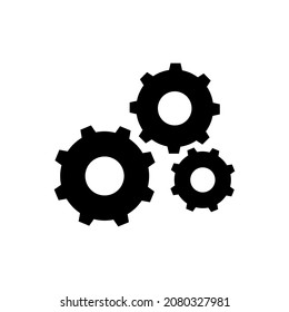 gear settings silhouette vector icon isolated on white background