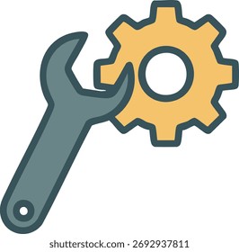 Gear setup icon symbolizing industrial tools and systems
