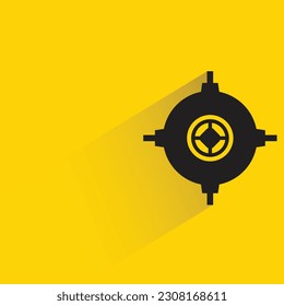 engranaje con sombra sobre fondo amarillo