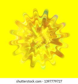 Gear Shape Cycle Yellow Wave. Brush Stroke Element. Round Shape. Colorful Sign Vector illustration.