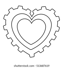 Gear Shape Heart Cartoon Icon Image Stock Vector (Royalty Free ...