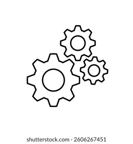 Gear shape icon for laser engraving. Vector sign. Engineering symbol