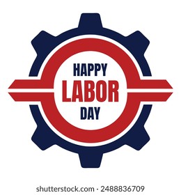 Gear shape icon representing american labor day