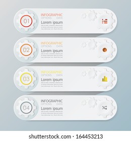 Gear Shape Infographics With Paper Graphic Style