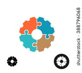 Gear shape puzzle logo or infographic base concept