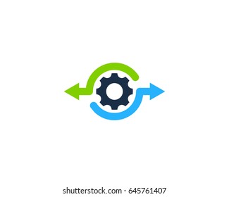 Gear Share Icon Logo Design Element