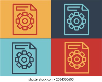 Plantilla de logotipo de la hoja de engranajes, icono plano simple del engranaje, vector, hoja
