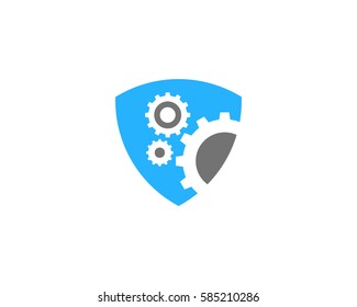 Gear Shield Logo Design Element