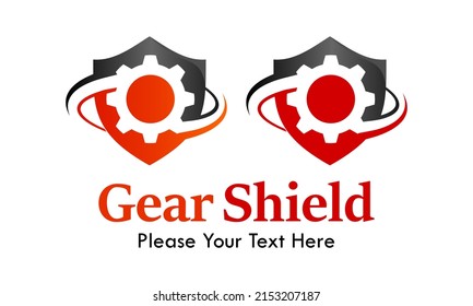 Gear shield logo template illustration