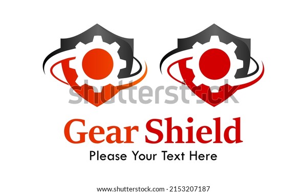 Gear shield logo\
template illustration