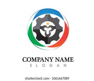 gear shield mechanical vector design Car care machine logo Vector

