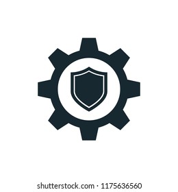 gear shield protect engine icon logo template