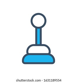 Gear shift icon color fill style, vector icon designed in flat style isolated on white background