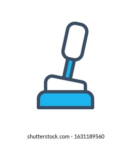 Gear shift icon color fill style, vector icon designed in flat style isolated on white background