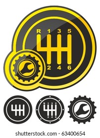 Gear shift icon - vector illustration.