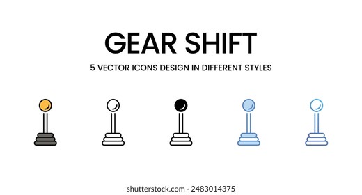 Gear Shift icons vector set stock illustration.