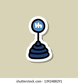 gear shift knob doodle icon, vector illustration