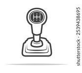 Gear shift lever icon transparent vector isolated