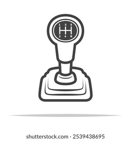 Gear shift lever icon transparent vector isolated