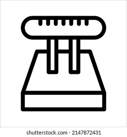 Gear shift line icon, outline vector sign, vector illustration isolated on white background