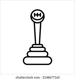 Gear shift line icon, outline vector sign, vector illustration isolated on white background