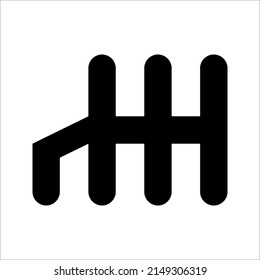 Icono de la línea de cambio del engranaje, signo del vector de contorno, ilustración del vector aislada en fondo blanco
