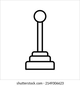 Icono de la línea de cambio del engranaje, signo del vector de contorno, ilustración del vector aislada en fondo blanco