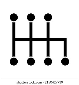 Gear shift line icon, outline vector sign, vector illustration isolated on white background