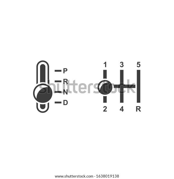 Gear\
shift set on a white background vector\
illustration